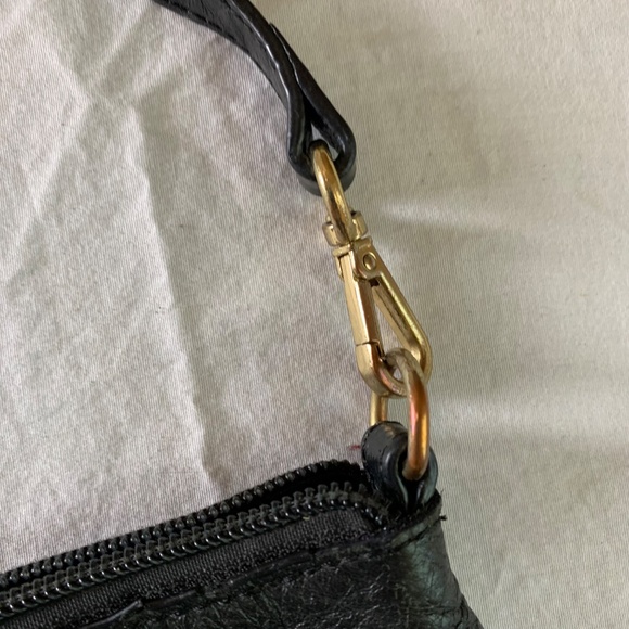 Lodis Black Pebbled Leather Bag – Gold Hardware – Small Shoulder / Clutch Purse - Picture 5 of 11